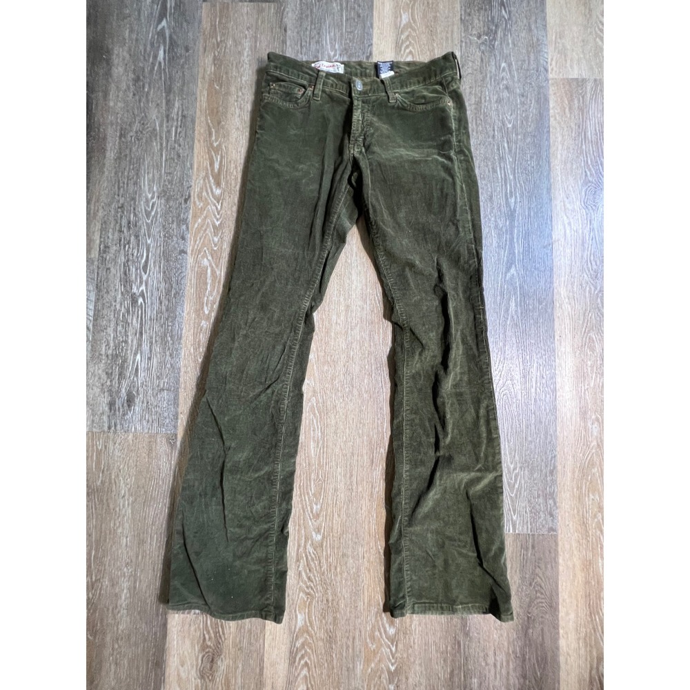 Red Engine Corduroy Pants Womens 28 Green Bootcut Mid‎ Rise Vintage Style 115-14